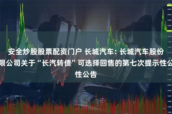 安全炒股股票配资门户 长城汽车: 长城汽车股份有限公司关于“长汽转债”可选择回售的第七次提示性公告